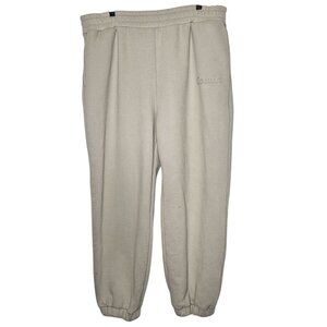 Beige Comfrt Weighted Sweatpants 2XL Elastic Waistband‎ Cuffed Hem Has Marks